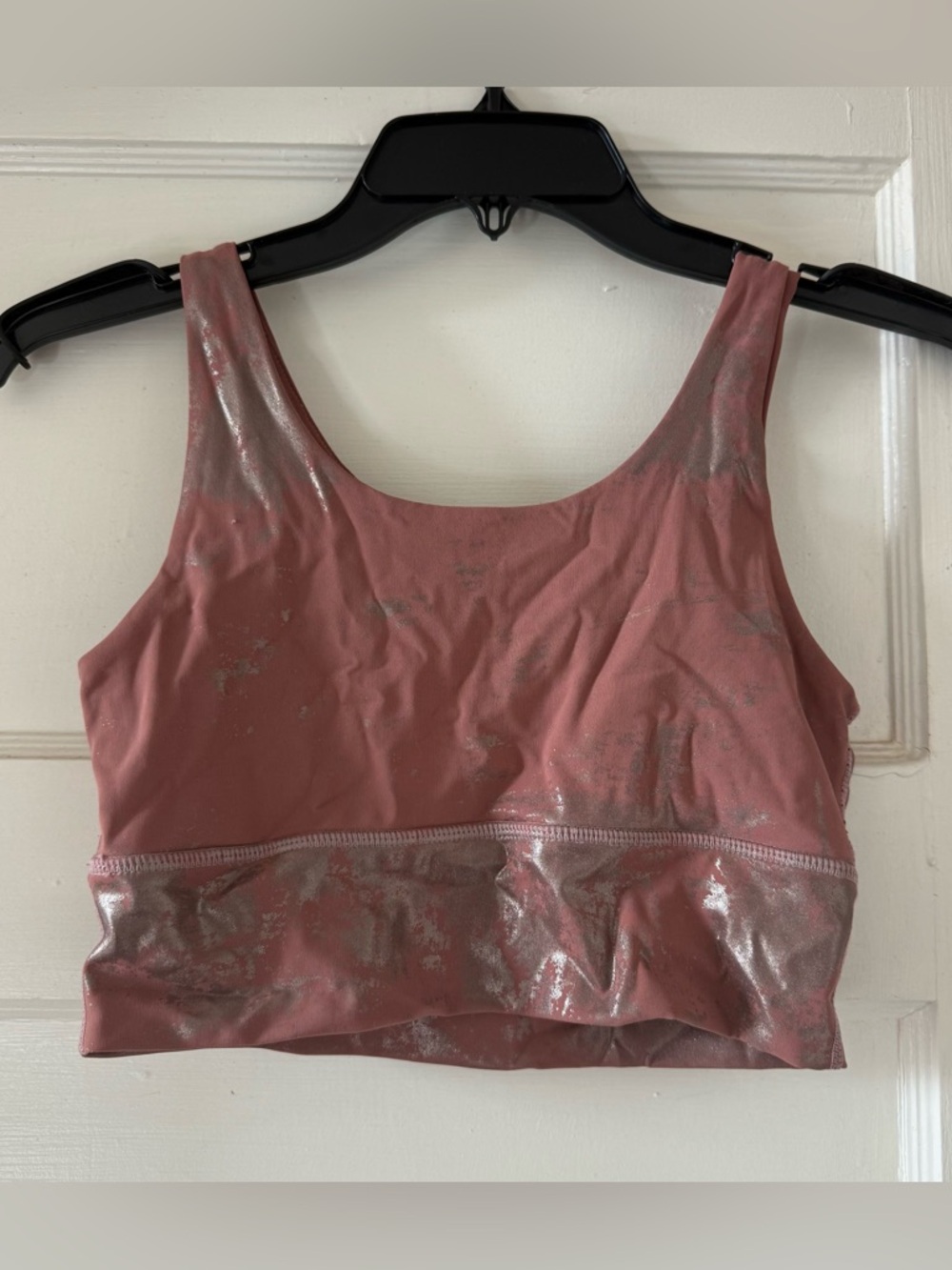 DYI Dusty Rose Metallic Accent Sports Bra
